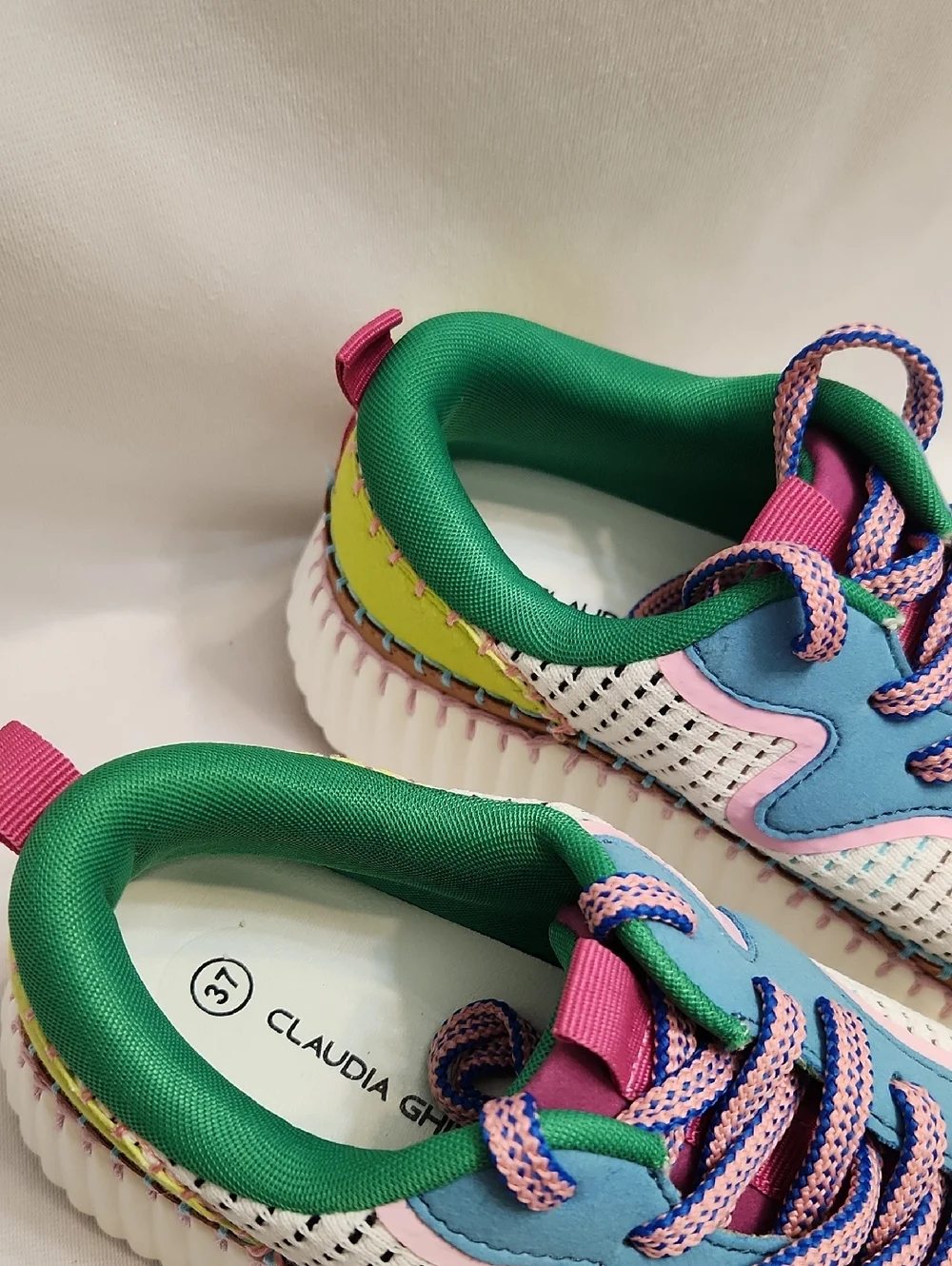 Claudia Ghizzani Cozzy Girl Coachel Multi-Paneled Platform Sneakers (W Size 37)